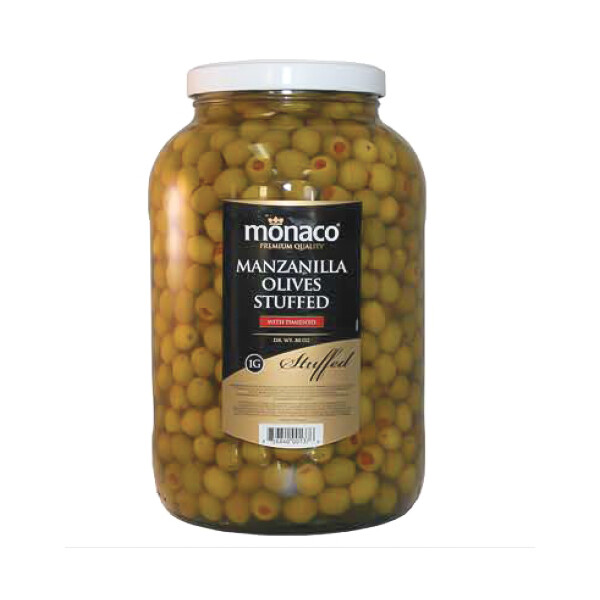 MONACO STUFFED MANZANILLA OLIVES W/ PIMIENTO 4X1GAL