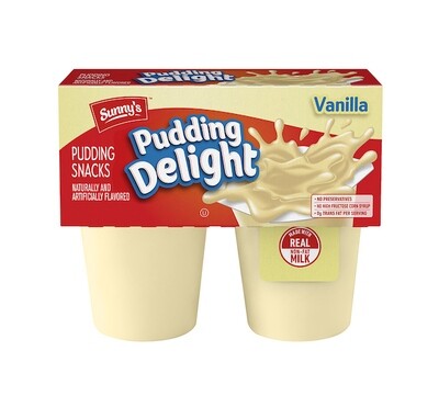 SUNNY&#39;S 4PK VANILLA PUDDING 12X4X13OZ