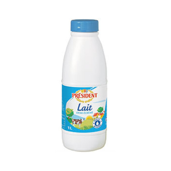 PRESIDENT SEMI-SKIMMED BOTTLE MILK 12/1L (910373)  EXP 06/27/25