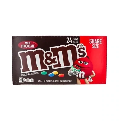 M&amp;M&#39;S MILK CHOCOLATE KING PACKS 24X3.14OZ