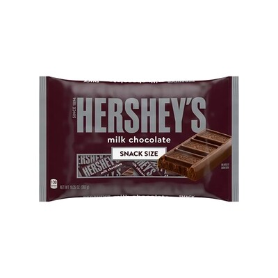 HERS. MILK CHOCOLATE SNACK SIZE BAGS 12X10.35OZ