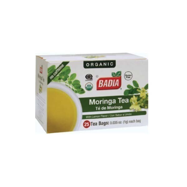 BADIA ORGANIC MORINGA W/ LEMON TEA BAGS 10X25CT