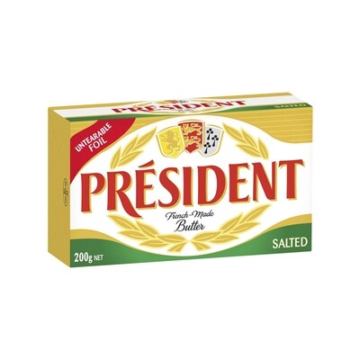 PRESIDENT SALTED BUTTER 20/200GR (355741) 10/16/2025