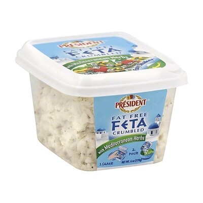 PRESIDENT FETA MEDITERRANEAN HERB CRUMBLED 8/6 OZ (00787)