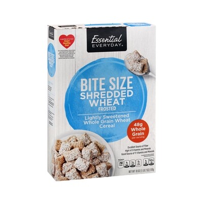 ESSENTIAL-DAY BITE SIZE FROSTED SHREDDED WHEAT CEREAL 16X18OZ