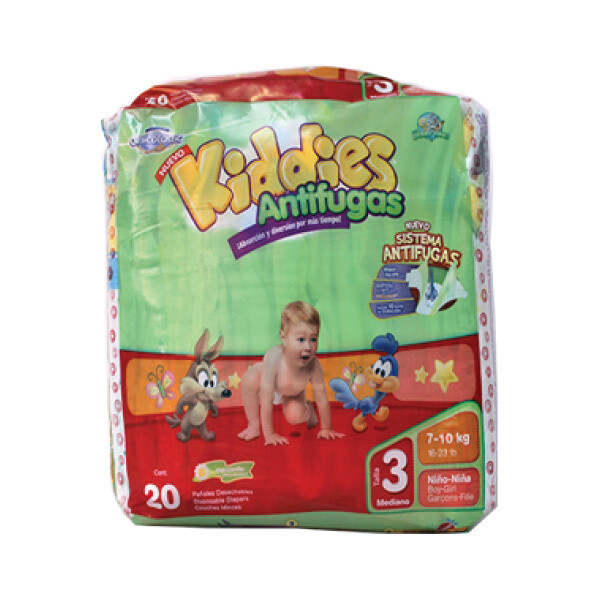 KIDDIES T3 MED DIAPER 6X20CT #02902