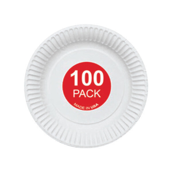 9&quot; UNCOATED PAPER PLATES 12X100CT