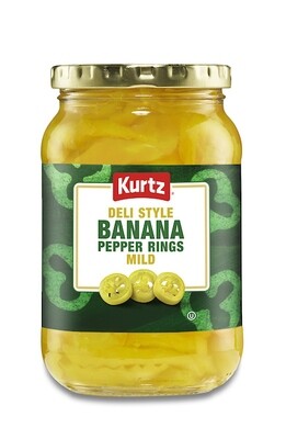 KURTZ DELI STYLE BANANA PEPPER RINGS MILD 12X16OZ