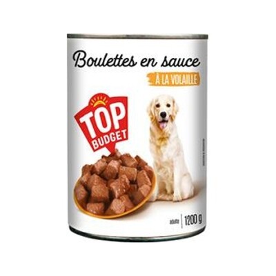 TOP BUDGET BOULETTES EN SAUCES A LA VOLAILLE POUR CHIEN 6X1240G (140841)