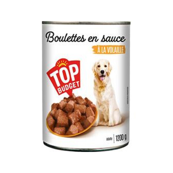 TOP BUDGET BOULETTES EN SAUCES A LA VOLAILLE POUR CHIEN 6X1240G (140841)