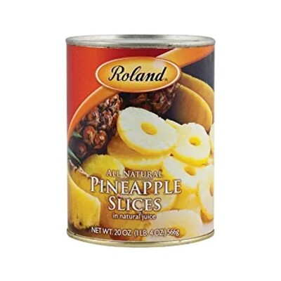 ROLAND PINEAPPLE SLICES IN HEAVY SYRUP 24X20OZ