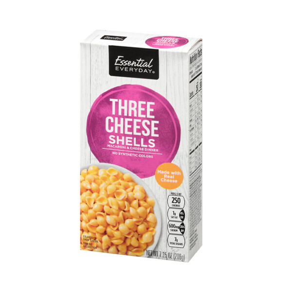D-ESSENTIAL-DAY MACARONI &amp; CHEESE SHELLS 24X7.25OZ