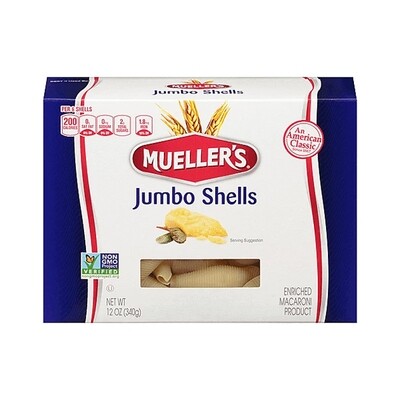 MUELLER&#39;S JUMBO SHELLS 12X12OZ
