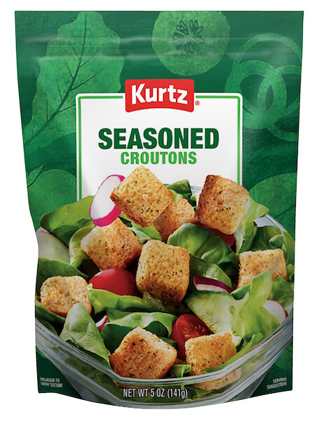 KURTZ CHEESE &amp; GARLIC &amp; SEASONED CROUTONS 12X5OZ