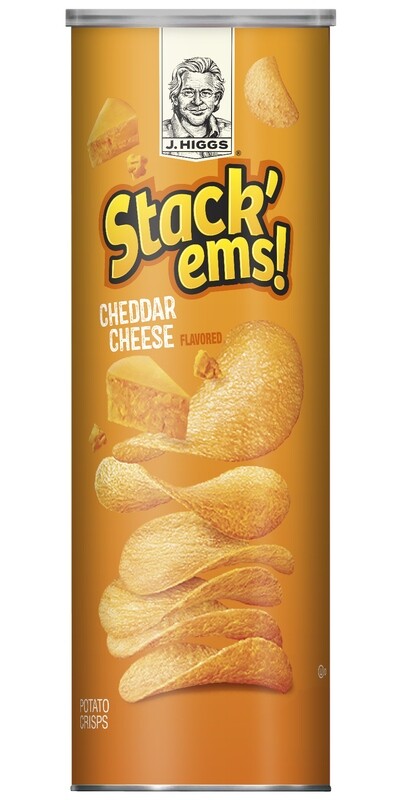 J HIGGS CHEDDAR CHEESE CANNISTER CHIPS 12X5.5OZ