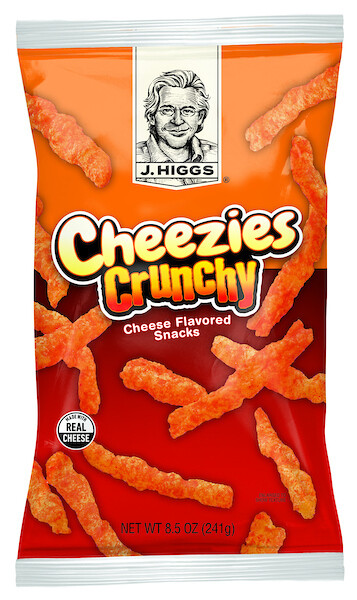 D-J HIGGS CHEEZIES CHEESE CURLS 18X8.5OZ