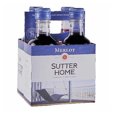 SUTTER HOME MERLOT RED WINE 24X187ML