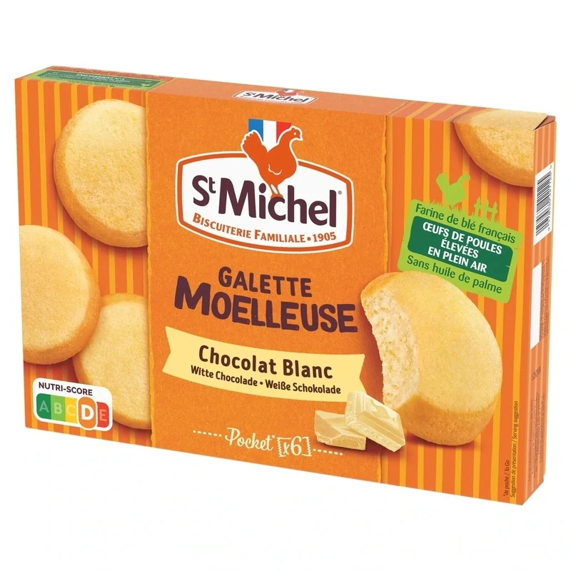 ST. MICHEL GALETTE MOELLEUSE CHOCOLAT BLANC 9X180G