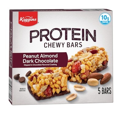 KIGGINS PROTEIN PEANUT ALMOND DARK CHOCOLATE BAR 12X7.1OZ