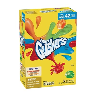 GUSHERS FRUIT SNACK STRAWBERRY TROPICAL 10X4.8OZ