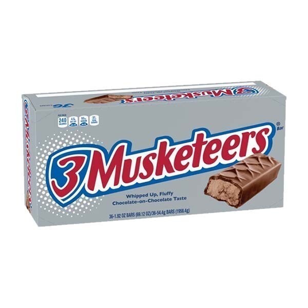 3MUSKETEERS CHOCOLATE BARS BOX 36X1.92OZ