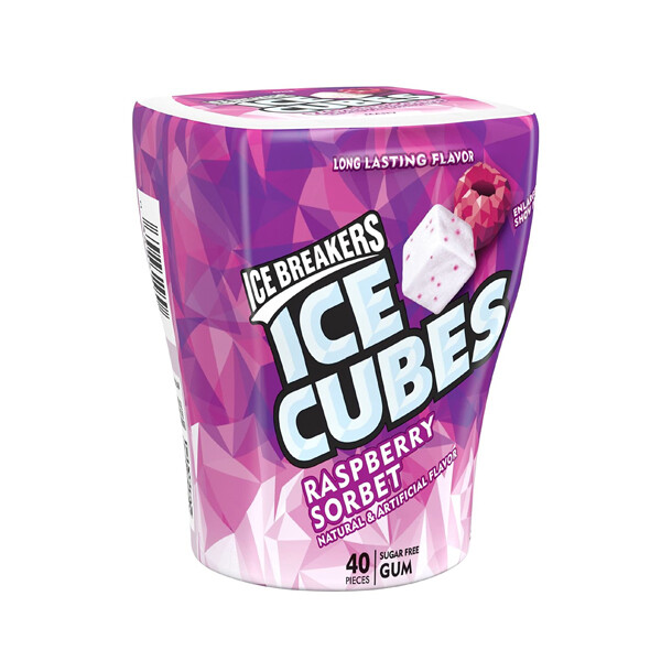 ICE CUBE RASPBERRY SORBET GUM 4X3.24OZ