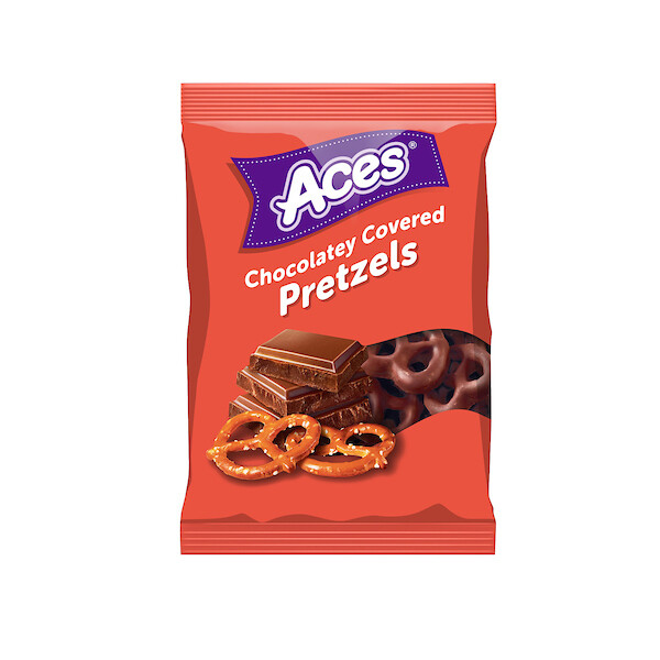 ACES CHOCOLATE COVERED PRETZELS 8X3.25OZ