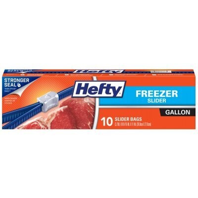 HEFTY SLIDER FREEZER BAG GAL 9X10CT