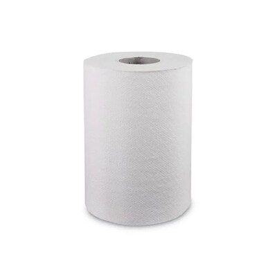 WINDSOFT 8&quot; WHITE HARD TOWEL 12X350FT