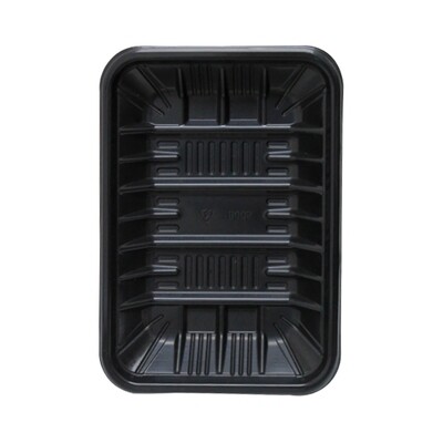 PLASTIC FOOD TRAY BLACK 226*158*21MM 1000&#39;s