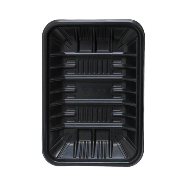 PLASTIC FOOD TRAY BLACK 138*138*23MM 2000's