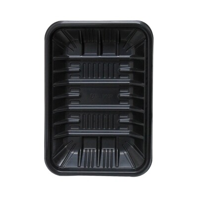 PLASTIC FOOD TRAY BLACK 198*143*26MM 2000&#39;s