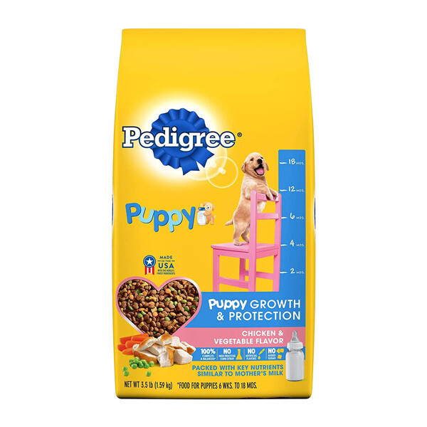 PEDIGREE PUPPY GROWTH &amp; PROTECTION DRY DOG FOOD 4X3.5#