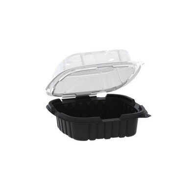 CRISP FOOD TECH. 6&quot; X 6&quot; BLACK BASE &amp; CLEAR LID HINGED CONT. 300CT