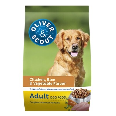 OLIVER &amp; SCOUT CHICKEN, RICE &amp; VEGETABLE FLAVOR  ADULT DOG FOOD 15#