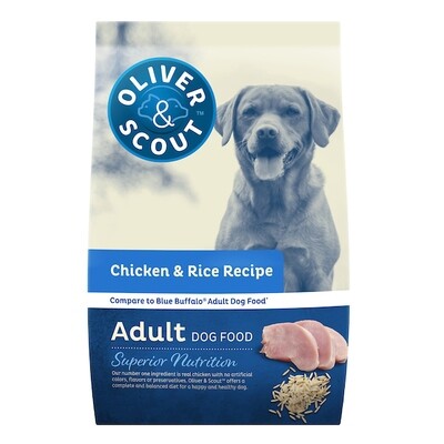 OLIVER &amp; SCOUT CHICKEN &amp; RICE FLAVOR ADULT DOG FOOD 16.5#