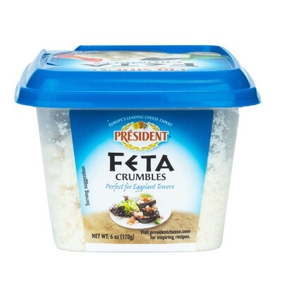 PRESIDENT FETA PLAIN CRUMBLED 6/6 OZ. (0781)