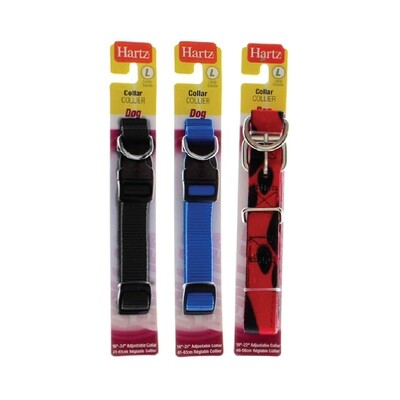 HARTZ COLLAR 16-24 BLK/RED/BLU 6X1CT