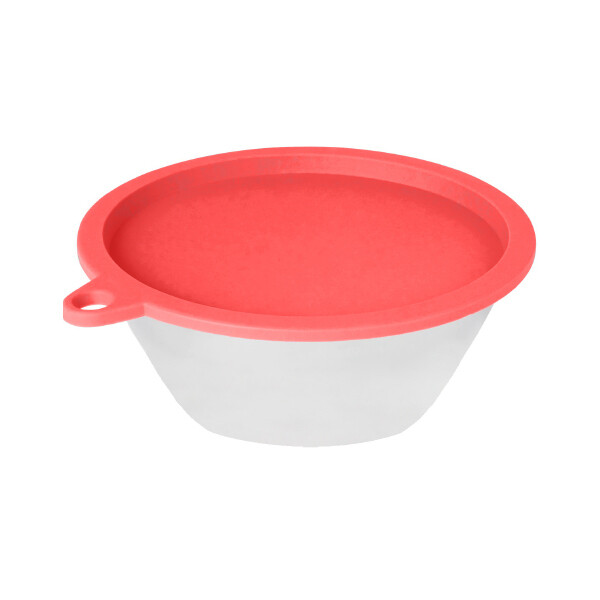 PET BOWL MED.  6.5CUP/PINK LID 12X1CT