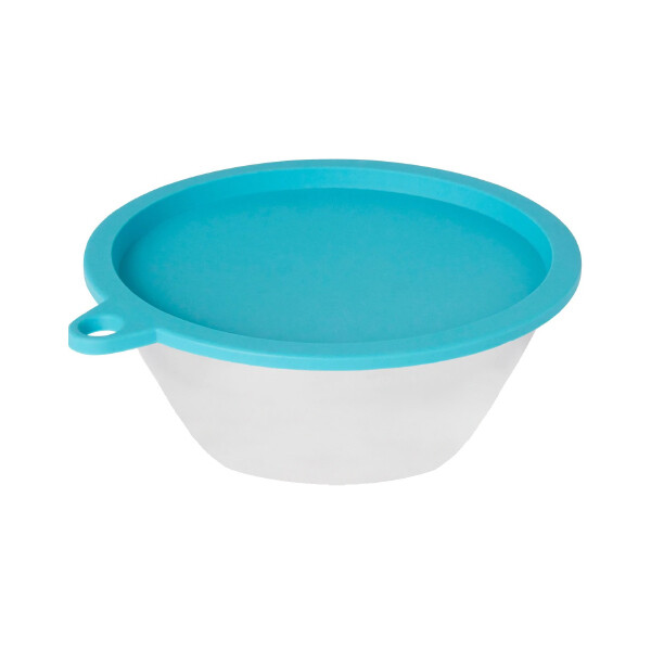 PET BOWL MED.  6.5CUP/BLUE LID 12X1CT