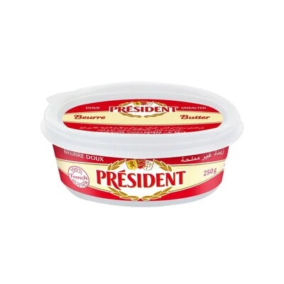 PRESIDENT LIGHT UNSALTED BUTTER TUB 12/250 GR (000298) 07/20/25