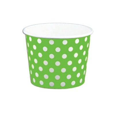 FROYO 12OZ POLKA GREEN PAPER CUPS 20X50CT
