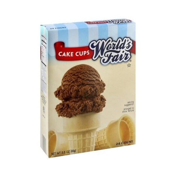 WORLD&#39;S FAIR ICE CREAM CUPS CONES 24CT 10X3.5OZ