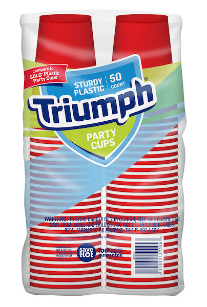 TRIUMPH RED PARTY CUPS 18OZ 12X50CT