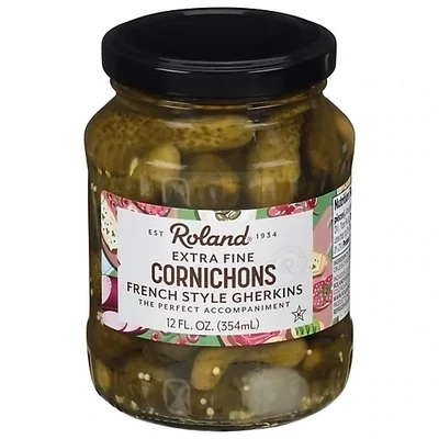 ROLAND TINY CORNICHONS JARS 12X12OZ