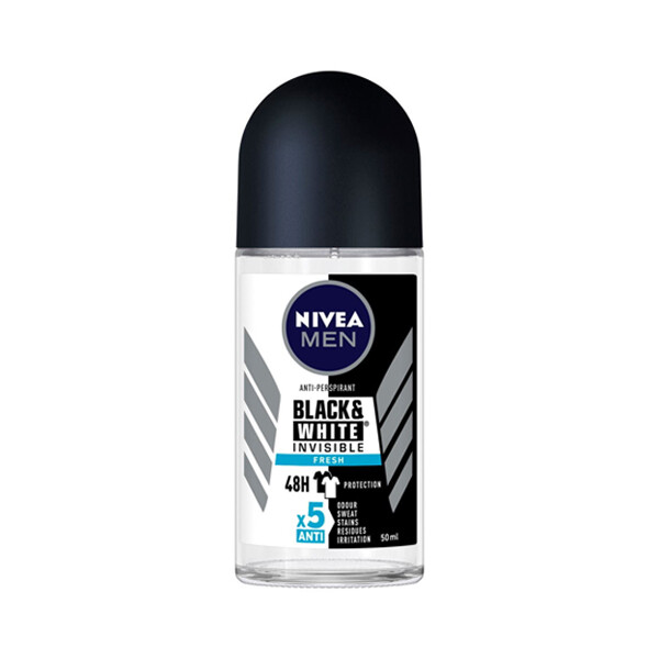 NIVEA ROLL ON BLACK &amp; WHITE INVISIBLE CLEAR 12X50ML