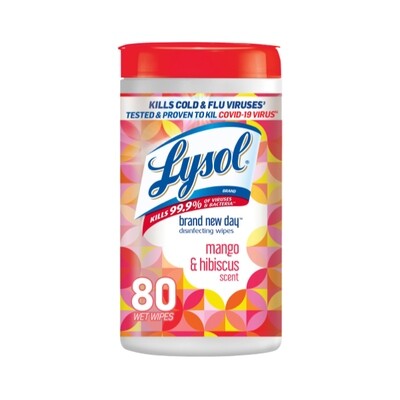 LYSOL MANGO &amp; HIBISCUS WIPES (C) 6X80CT