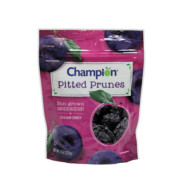 CHAMPION PITTED PRUNE POUCH 12X8OZ