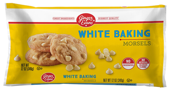 GINGER EVANS WHITE BAKING CHIPS 24X12OZ