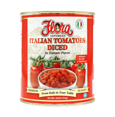 FLORA TOMATOES DICED ITALIAN 12X28OZ